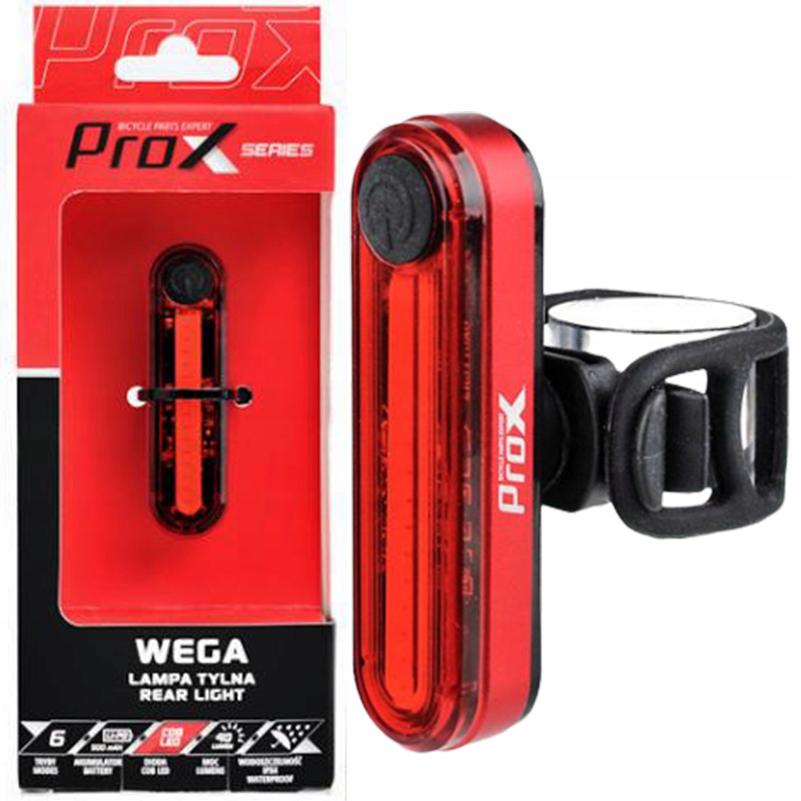 PROX WEGA rear bicycle light 40 LM 6 LED MODES