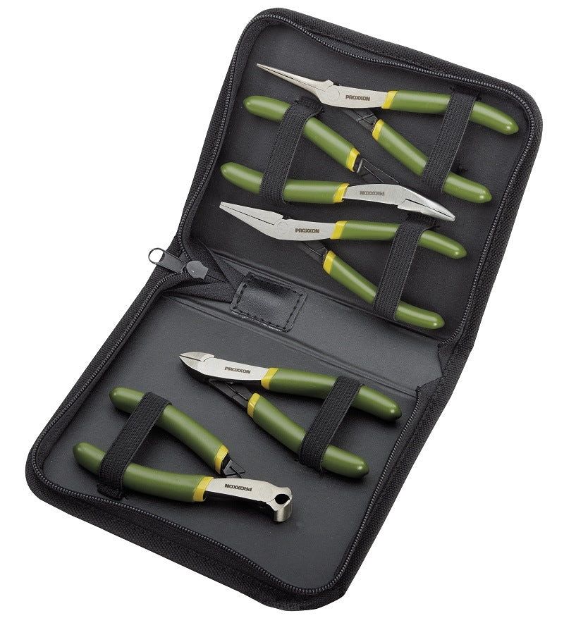 PROXXON Precision pliers set of 5 super tempered in case