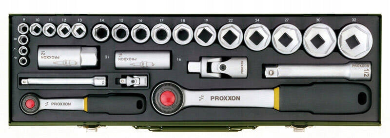 PROXXON Socket wrench set 1/4 1/2 27 elements PR23020 Brand Proxxon