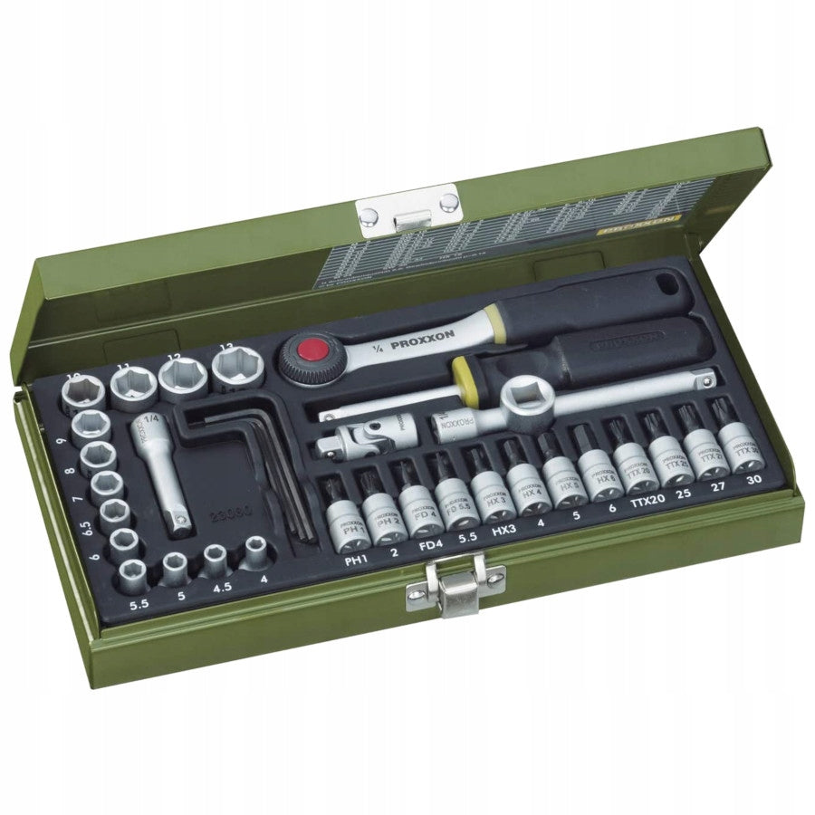 PROXXON Socket wrench set for 1/4'' 36el. mechanics in box Number of items in the set 36
