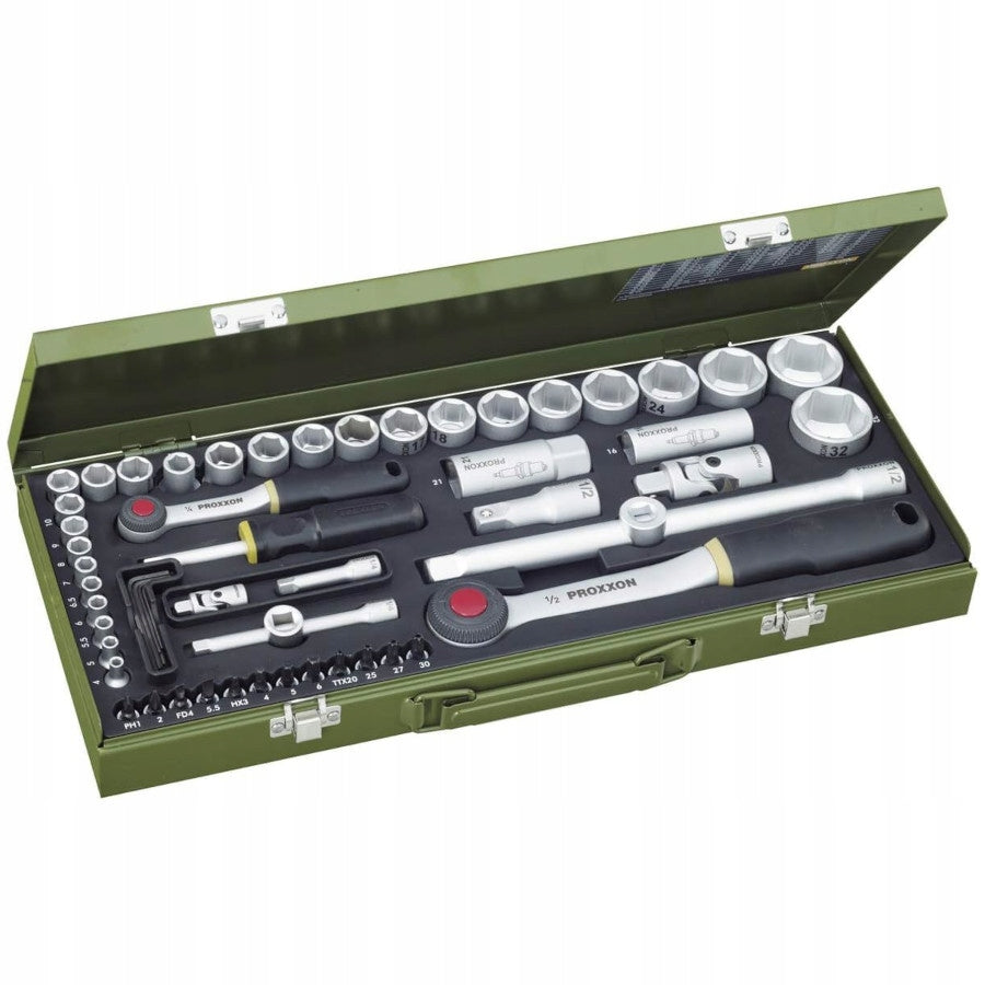 PROXXON Socket wrench set with 1/2 and 1/4 inch ratchets 56el. 23040 Manufacturer code PR23040