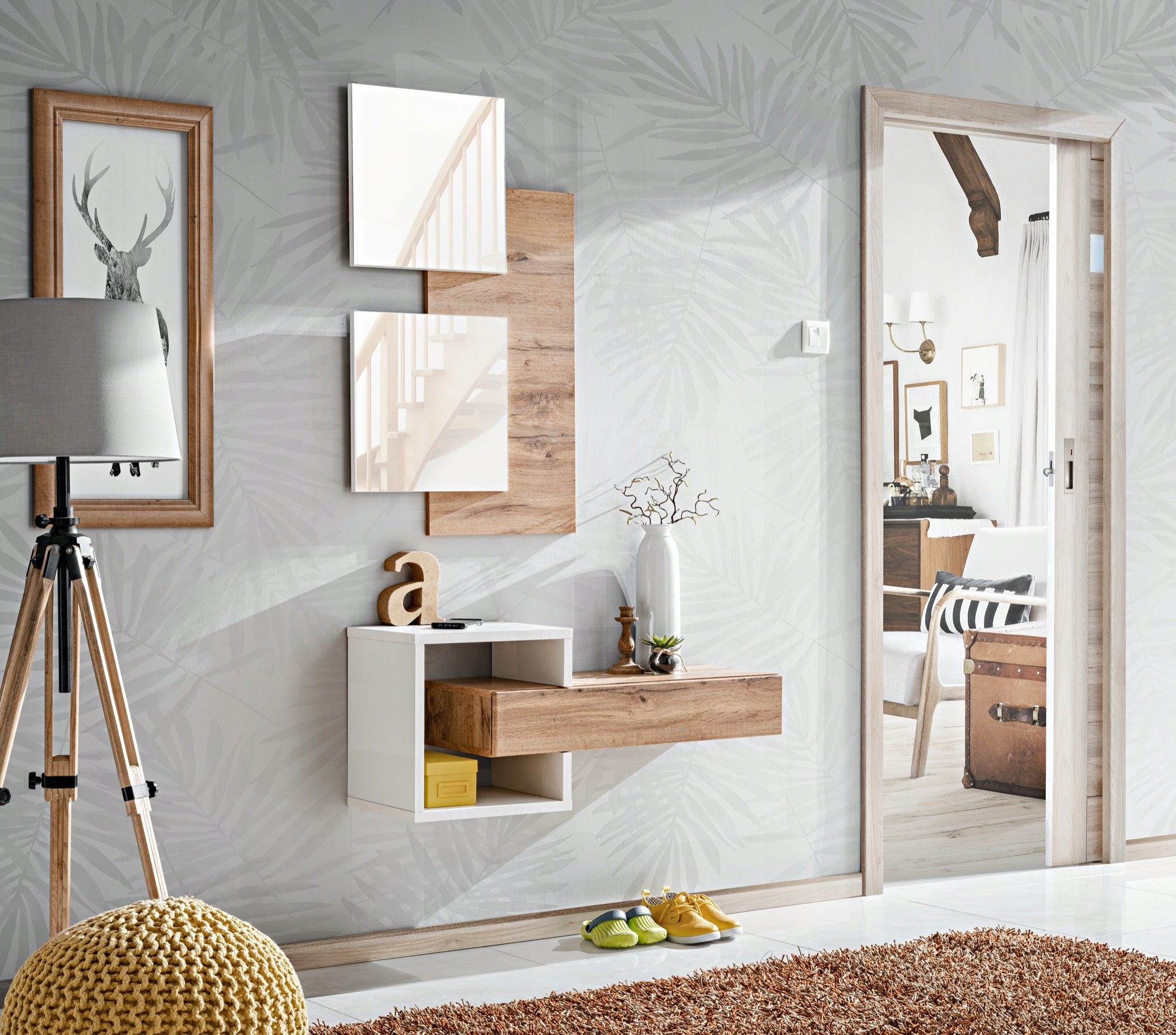 Flurmöbel-Set ASM Easy EY2, braun/weiß 
