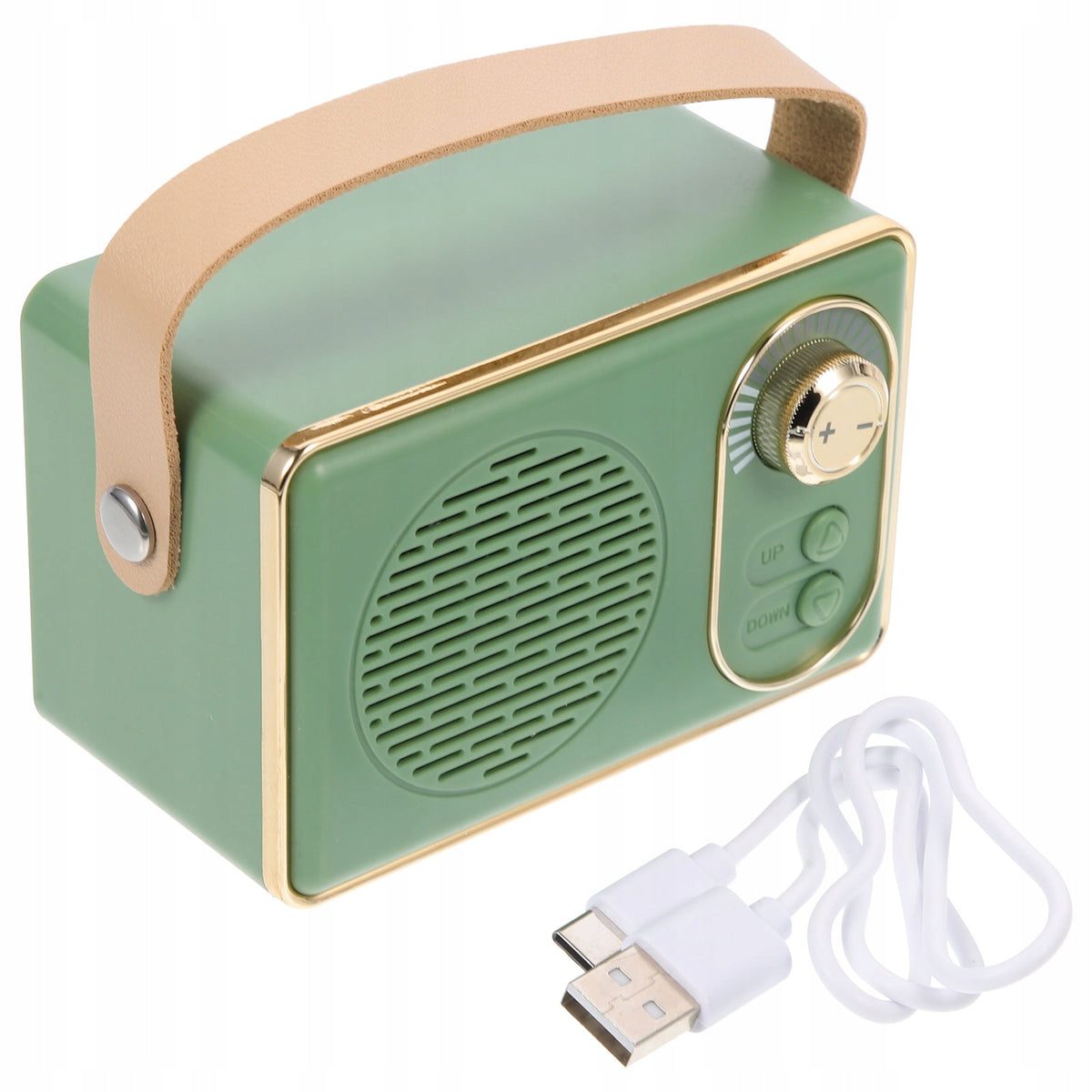 PRZENOŚNY ZIELONY GŁOŚNIK RETRO Z BEZPRZEWODOWYM DŹWIĘKIEM 5.0 Model other