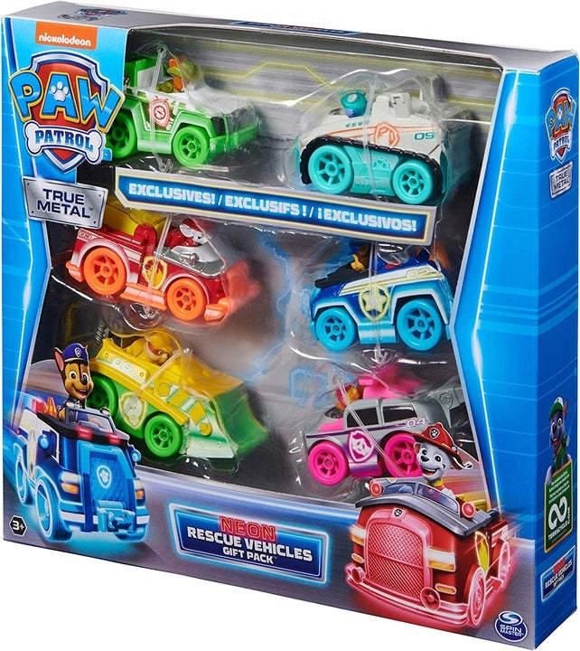 Geschenkpaket True Metal Neon Paw Patrol SpinMaster 