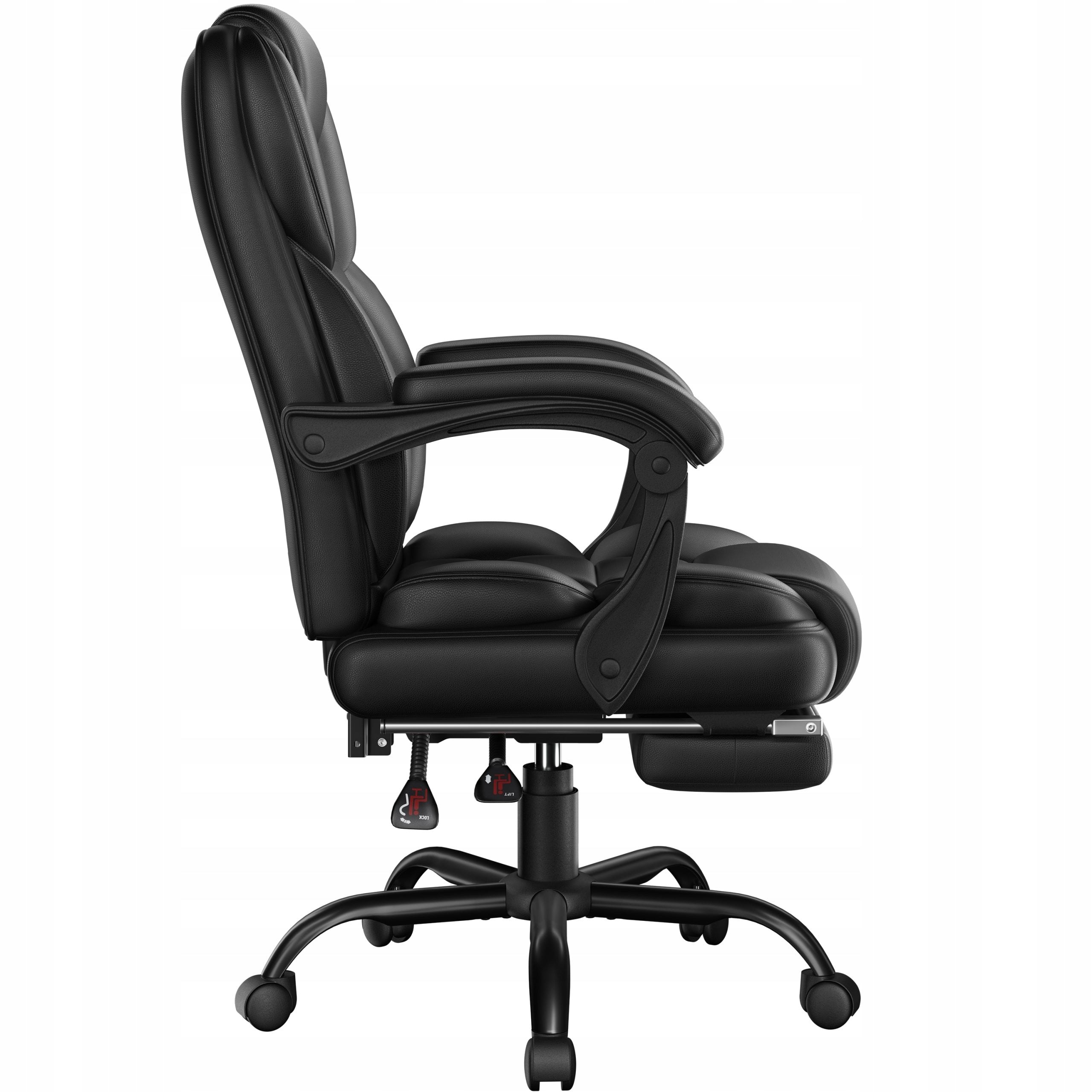PU Eco Leather Office Chair, Reclining, Comfortable, Black Packaging status original