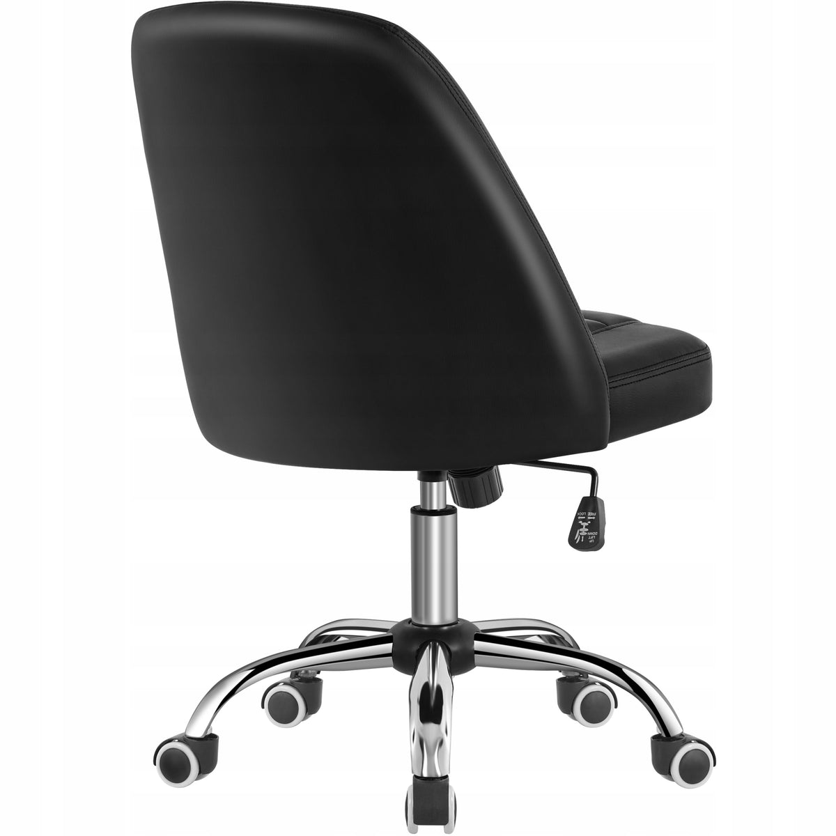 PU Leather Office Chair, Armrestless Chair, Adjustable, Black Brand Yaheetech