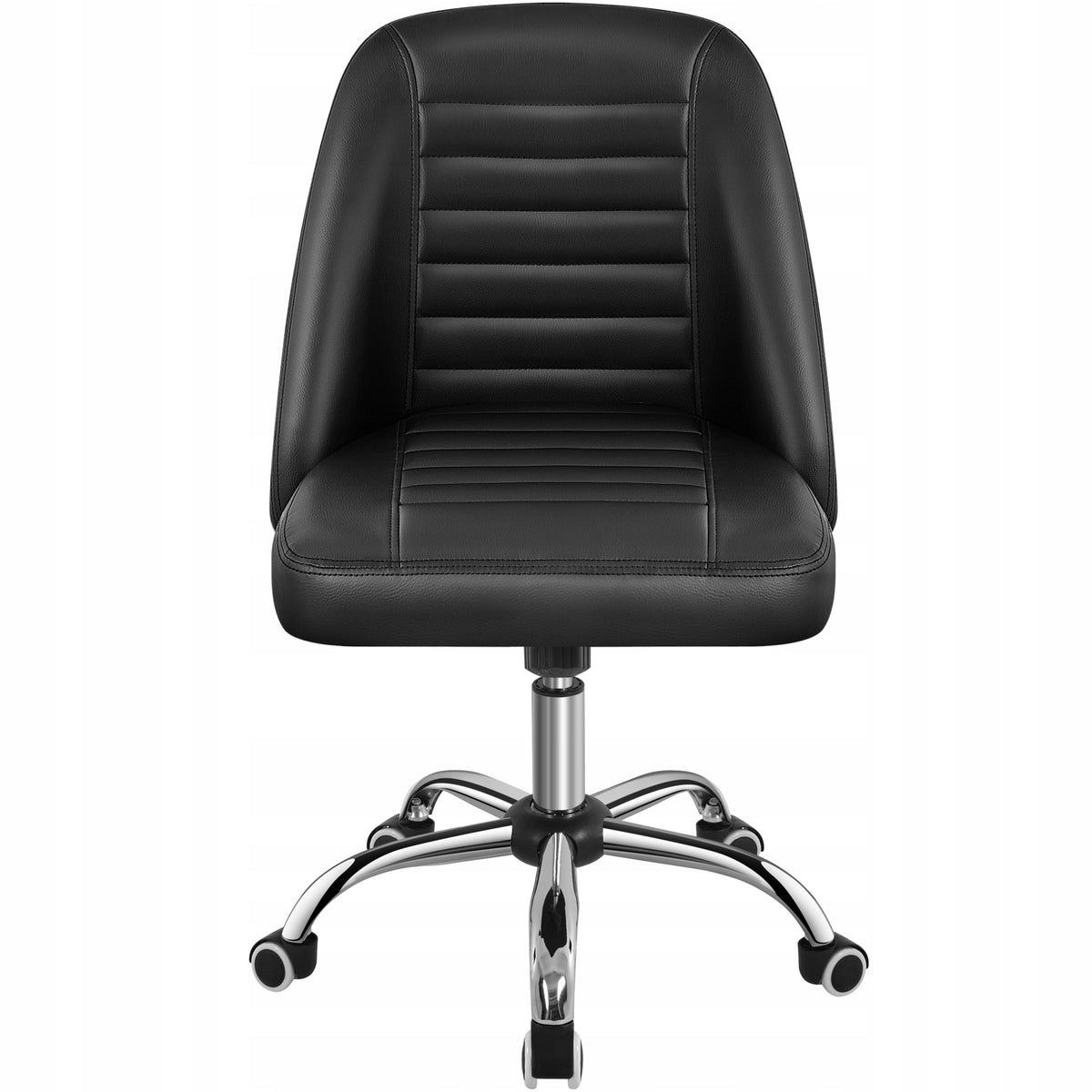PU Leather Office Chair, Armrestless Chair, Adjustable, Black Packaging status original