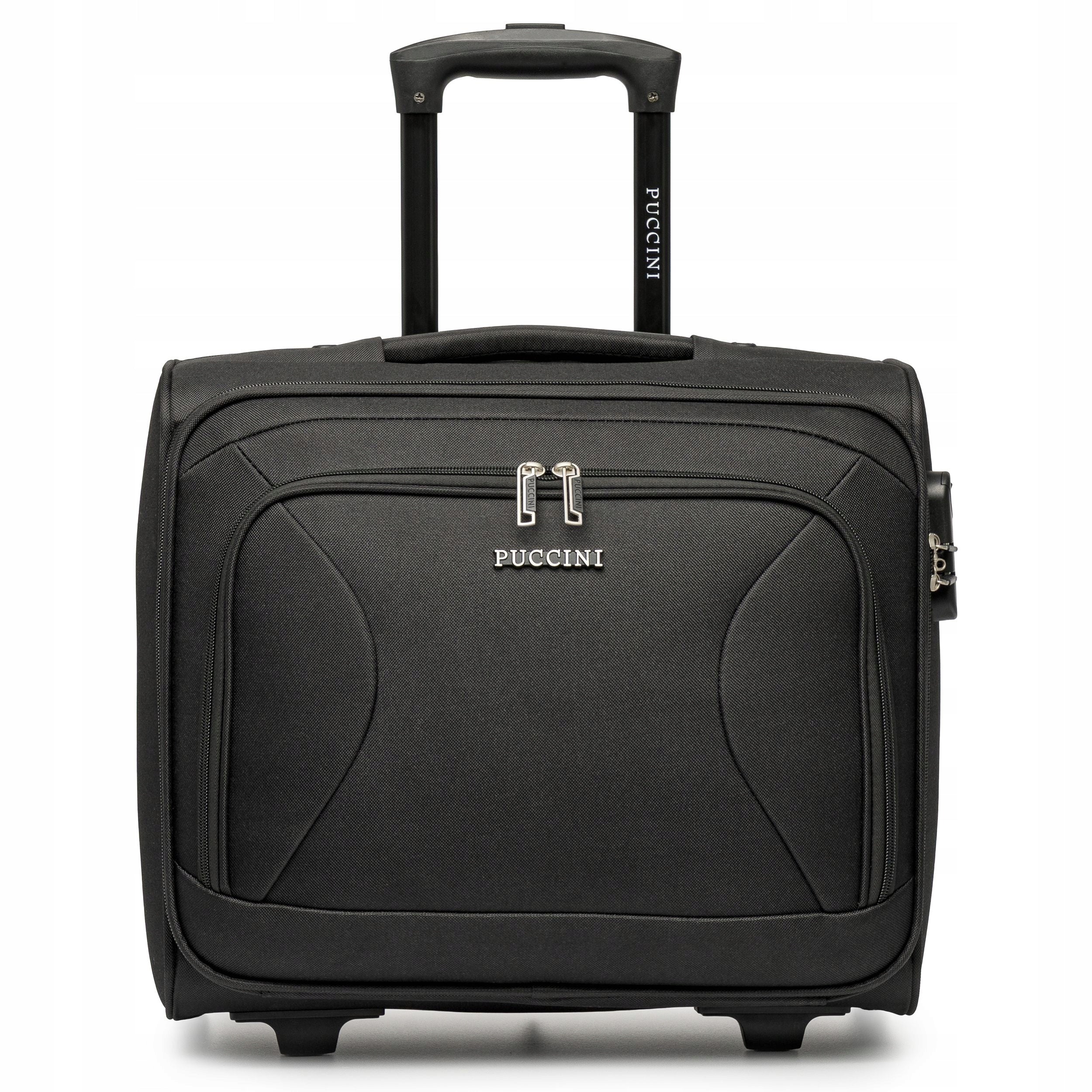 PUCCINI Cabin Suitcase Travel Bag Soft Pilot Black EM50252C-1 Packaging status original