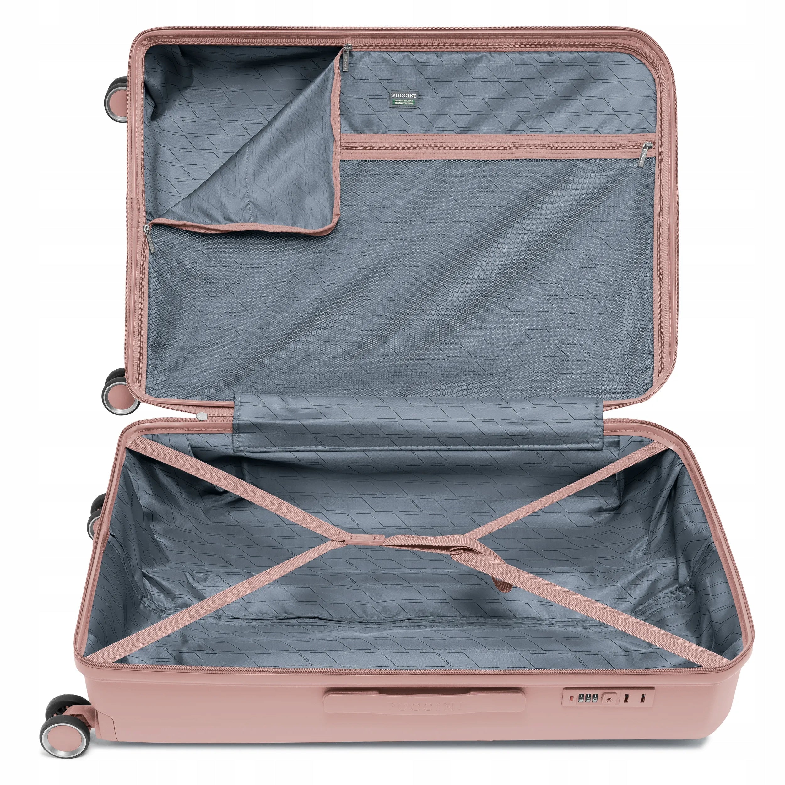 PUCCINI Large Travel Suitcase Hard On Wheels PP Pink PP029A-3C Model PP029A-3C