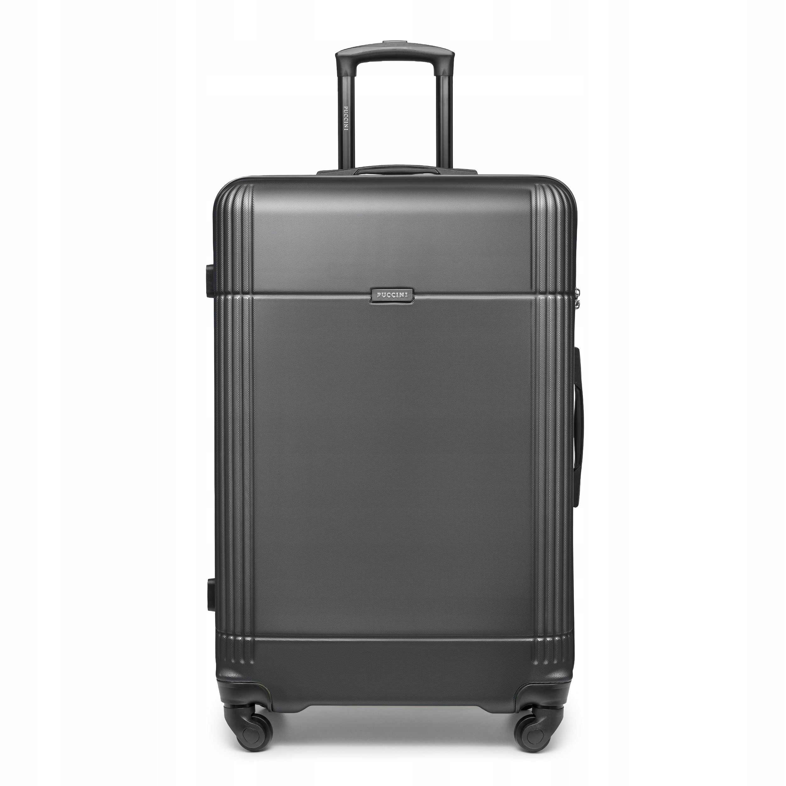 PUCCINI Large Travel Suitcase On Wheels Hard ABS Black ABS029A-1 Packaging status original