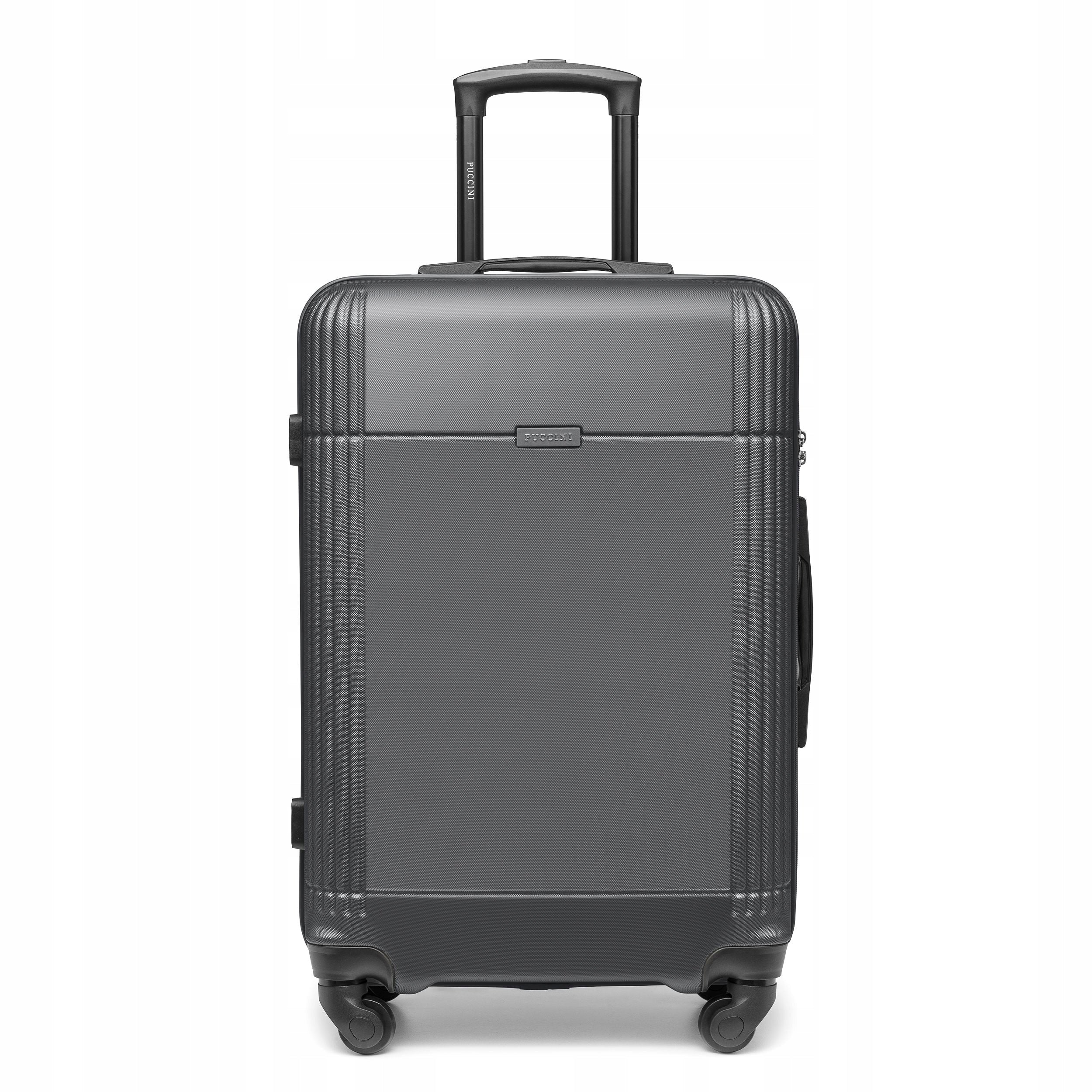PUCCINI Medium Travel Suitcase On Wheels Hard ABS Black ABS029B-1 Packaging status original