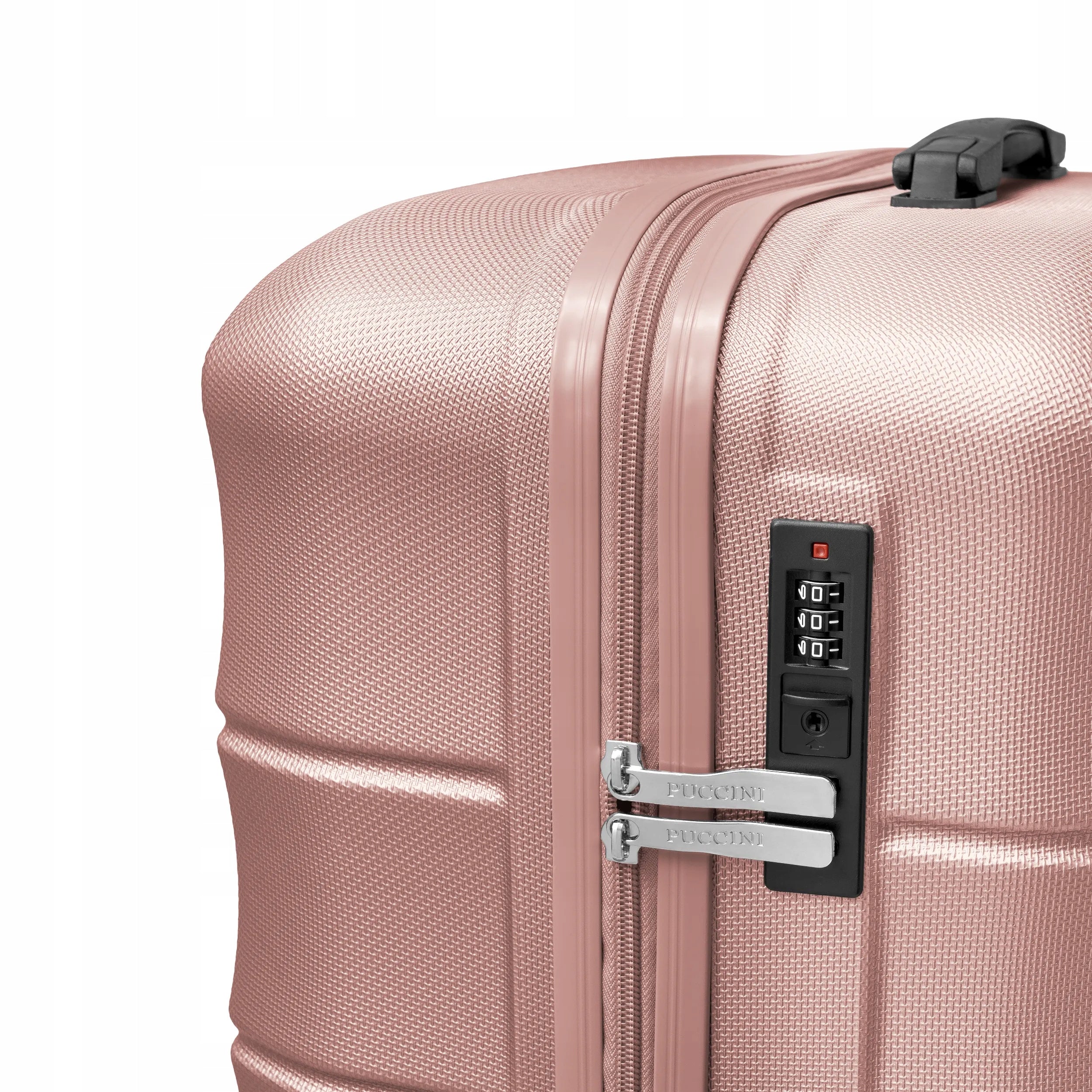 PUCCINI Medium Travel Suitcase On Wheels Hard ABS Pink ABS030B-3C Height 67 cm