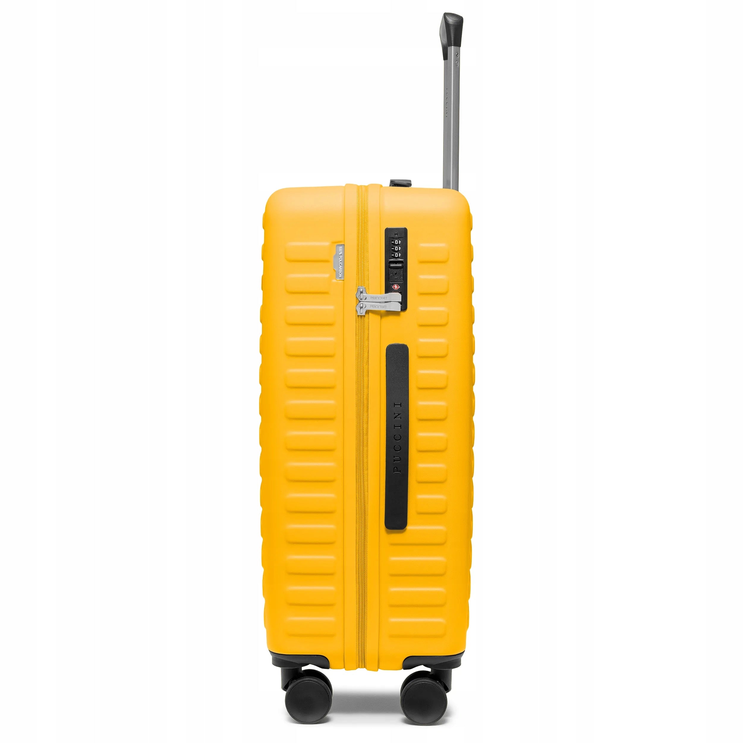 PUCCINI Medium Travel Suitcase On Wheels Polycarbonate Yellow PC035B-6D Brand PUCCINI