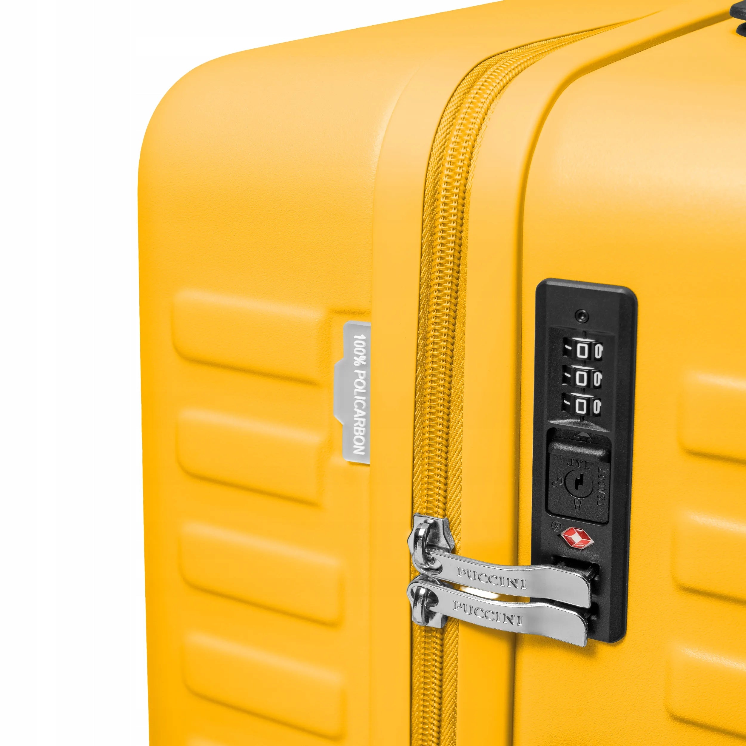 PUCCINI Medium Travel Suitcase On Wheels Polycarbonate Yellow PC035B-6D Height 64 cm