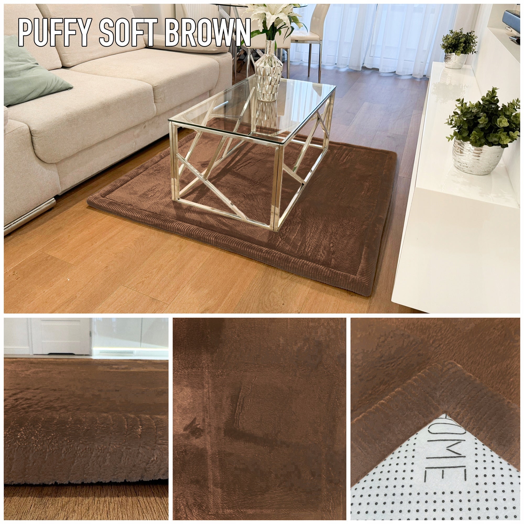 PUFFY SOFT CARPET 120X120 SOFT RABBIT THICK MODERN ANTI-SLIP Brand Sindbad