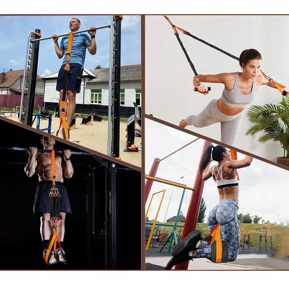 PULL UP BELT RESISTANCE BANDS 75-300LBS 4 PCS ADJUSTABLE HIGH QUALITY Width 5 mm