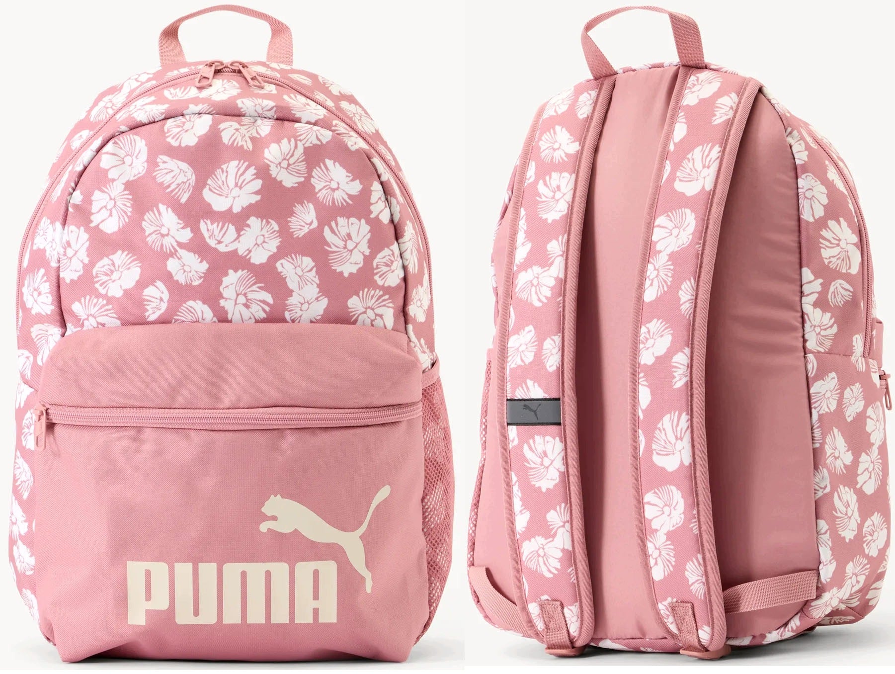 PUMA SCHOOL BACKPACK FOR TRIP PUMA FLORAL FLOWERS PINK LARGE