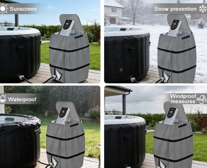PUMP COVER FOR HOT TUB JACUZZI INSULATED PROTECTIVE Product width 43 cm