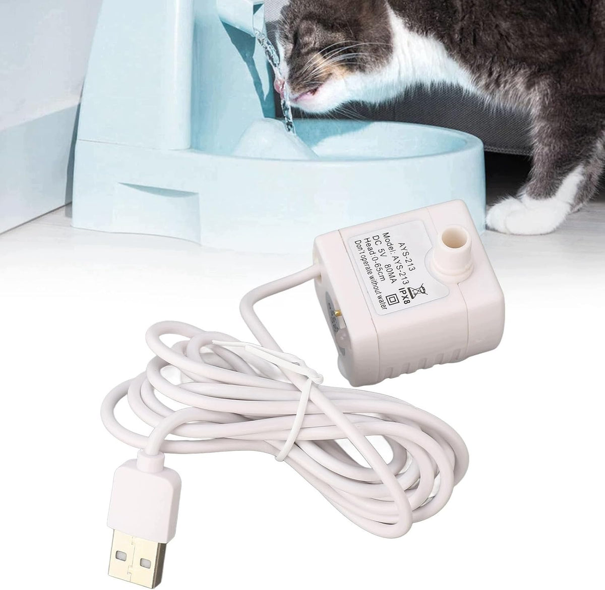 PUMP FOR ANIMAL FOUNTAIN USB QUIET BRUSHLESS WATERPROOF Brand CH