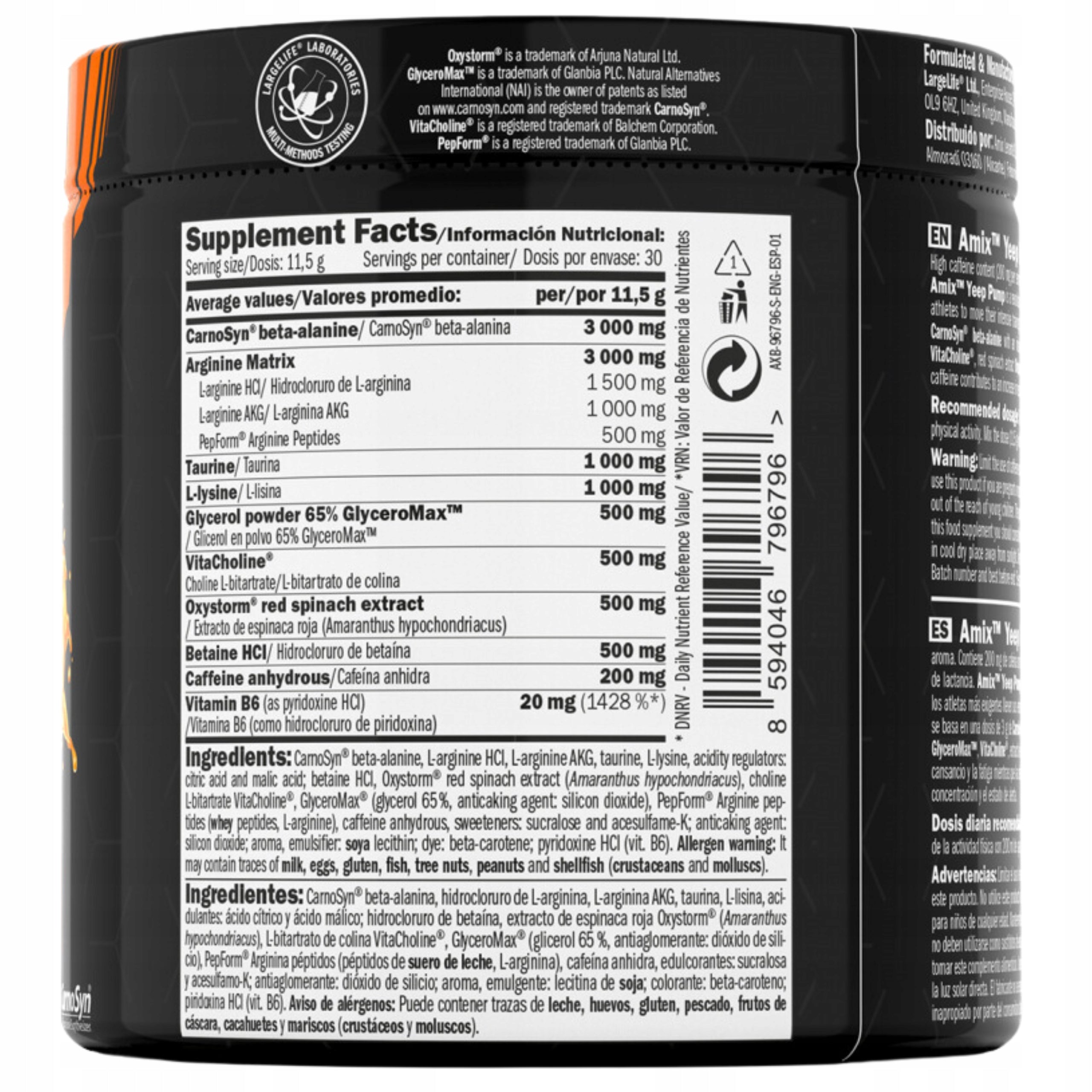 PUMP PRE WORKOUT Coffeine Muscle Pump Stimulation Strength Packaging status original