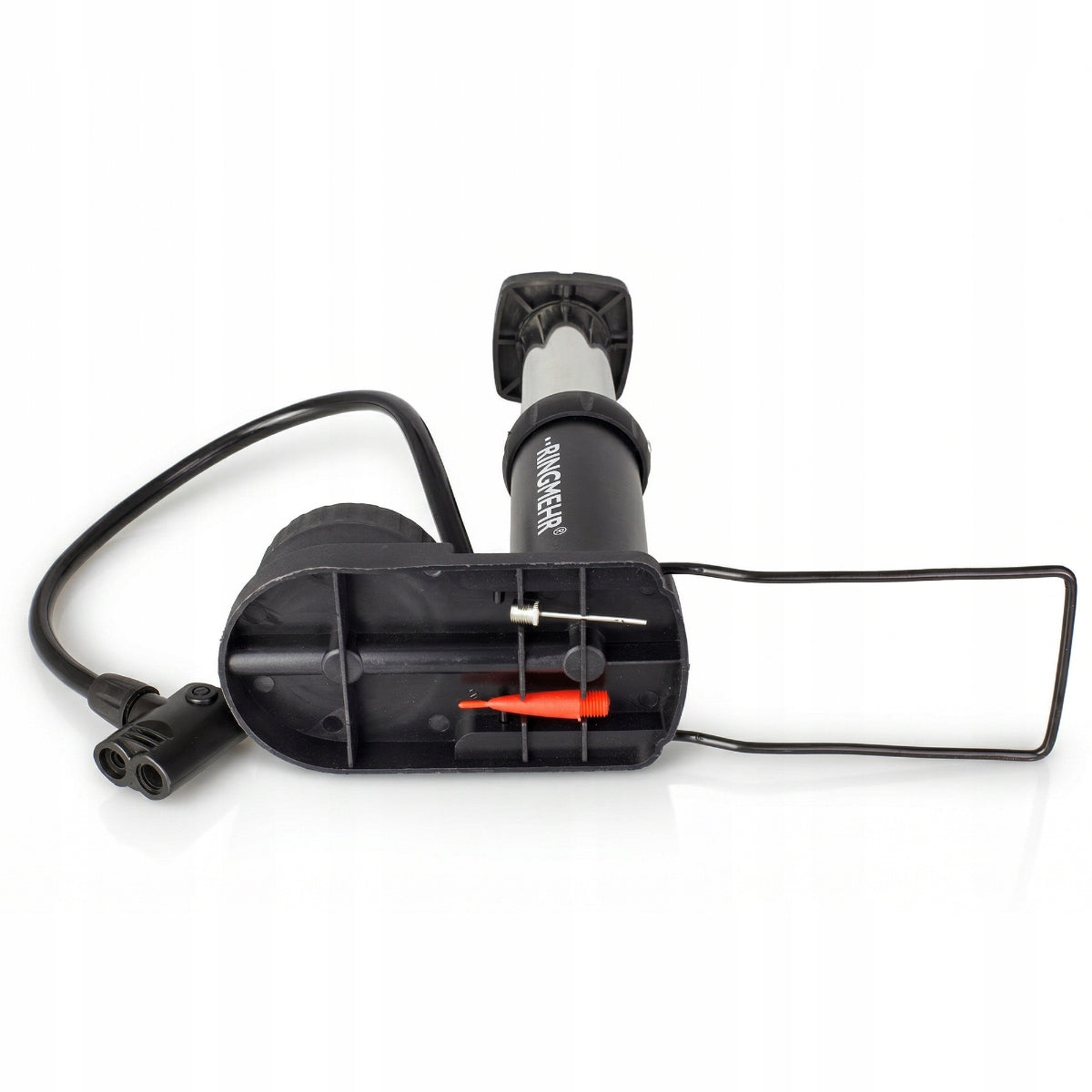PUMP WITH FOOT BIKE PRESSURE GAUGE WITH HOSE AV DV SV CAR BALLS Model RMBP-F01