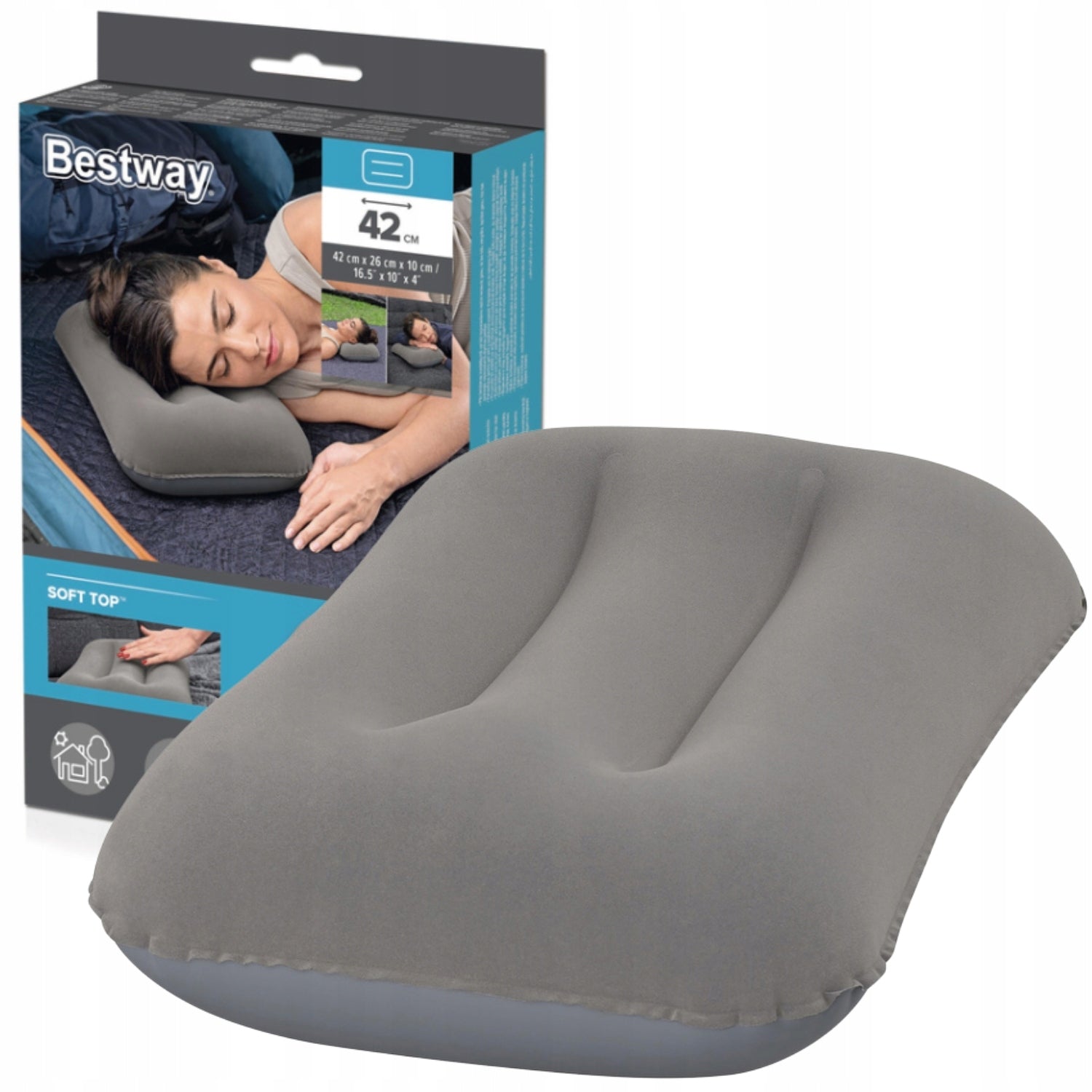 PUMPED TRAVEL PILLOW INFLATABLE TRAVEL TO THE BEACHES FOR AIRPLANE