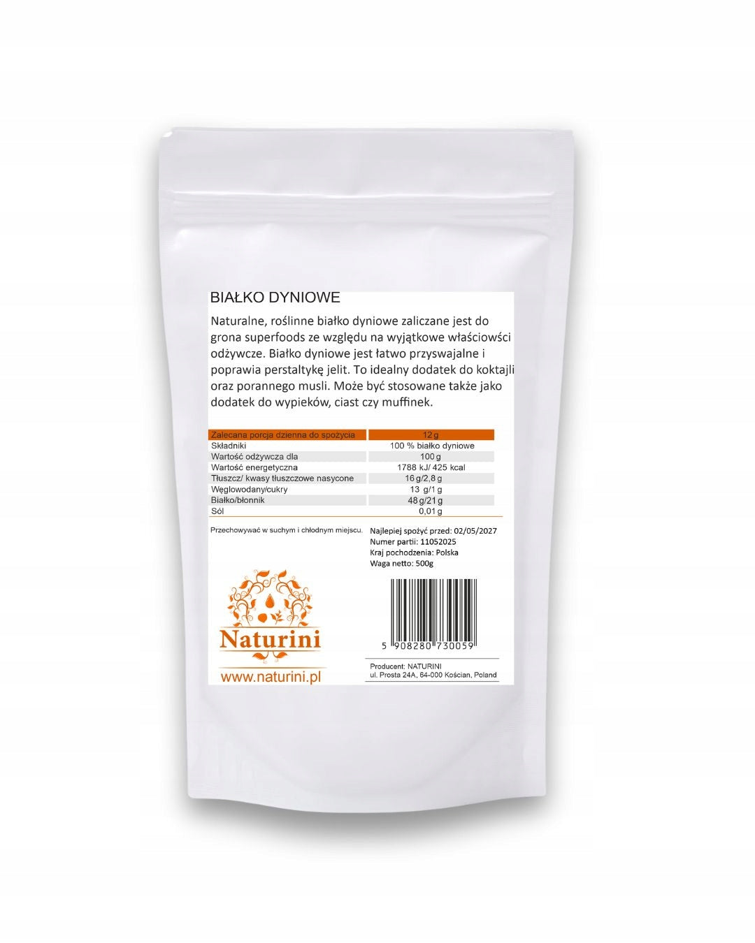 PUMPKIN PROTEIN PUMPKIN PREMIUM PROTEIN 1KG VEGE PLANT NATURAL EAN (GTIN) 5908280733692
