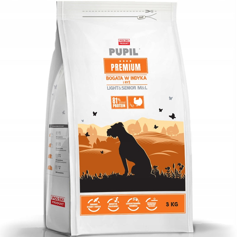 PUPIL Light Senior Medium & Large Breed TURKEY Flavor 3kg