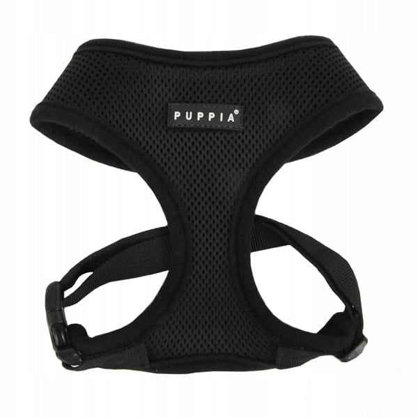 PUPPIA Soft Dog Harness Breathable Adjustable S Black