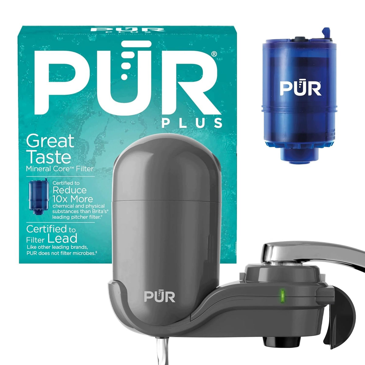 PUR Plus tap-mounted water filtration system