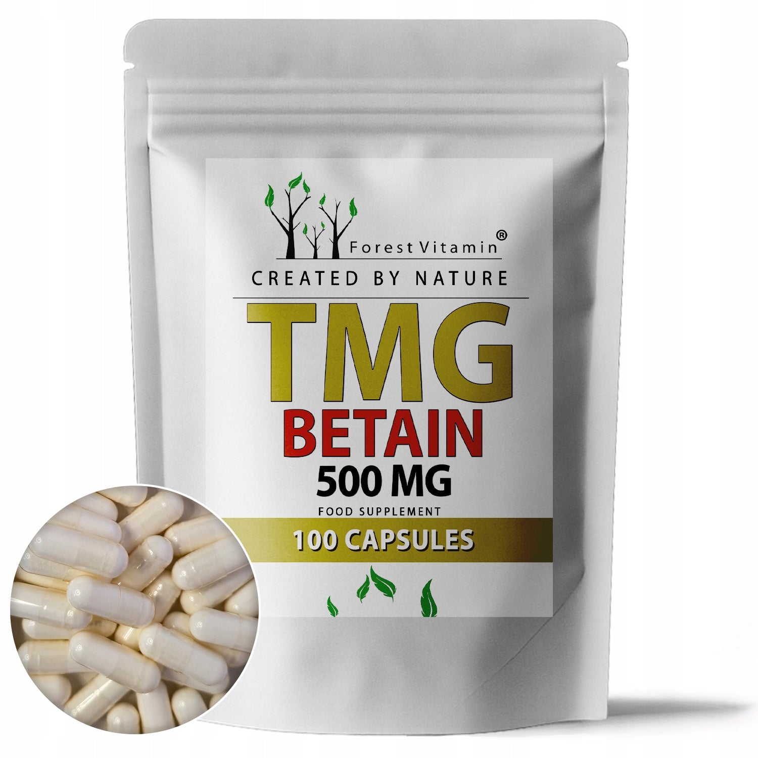 PURE Betaine Anhydrous TMG 100caps trimethylglycine detox methylation