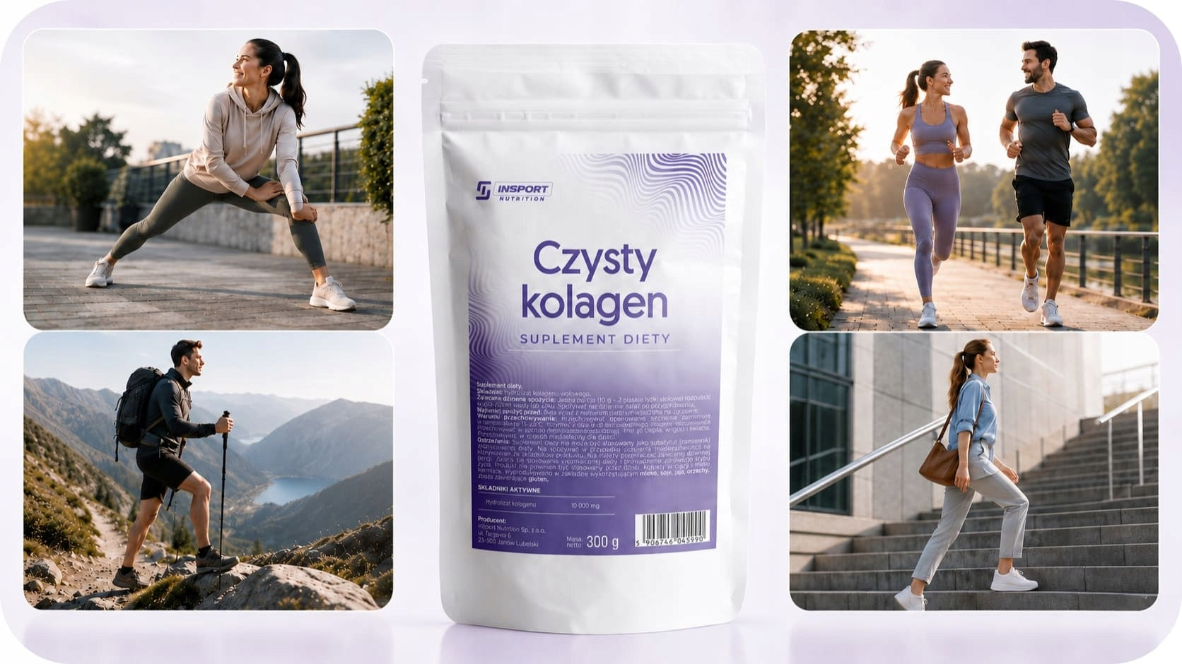 PURE COLLAGEN for joints 300g powder NATURAL 10,000 mg Bones | INSPORT Expiration date at least 3 months from the date of purchase