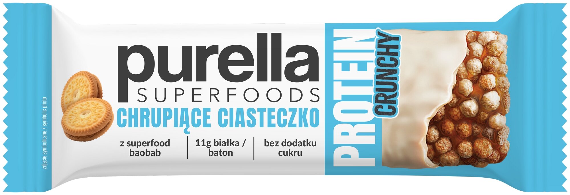 PURELLA Superfoods Protein Bar Crunchy Cookie (15 x 45 g) Flavor cookie
