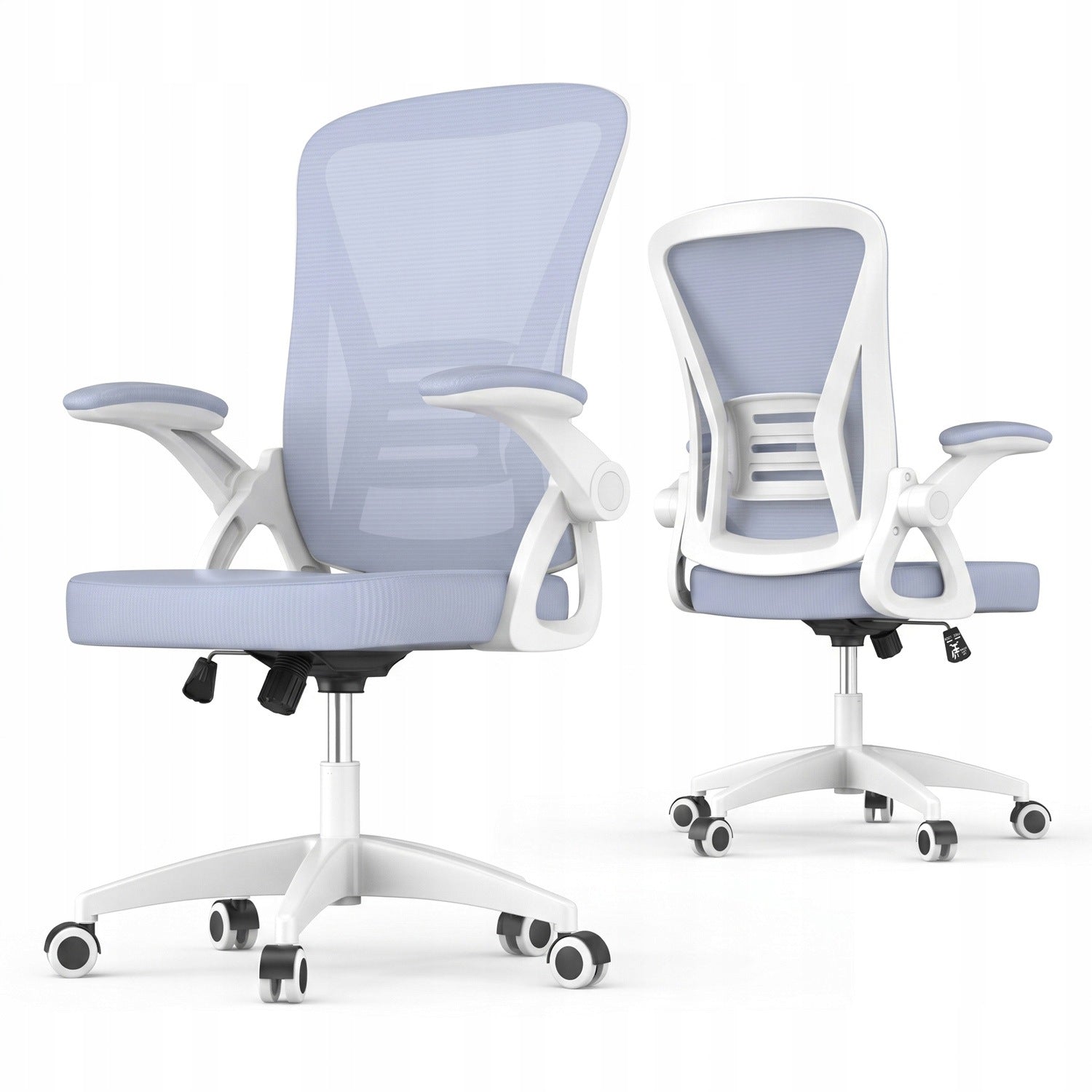 PURPLE MESH SWIVEL OFFICE CHAIR, ADJUSTABLE HEIGHT AND ARMRESTS