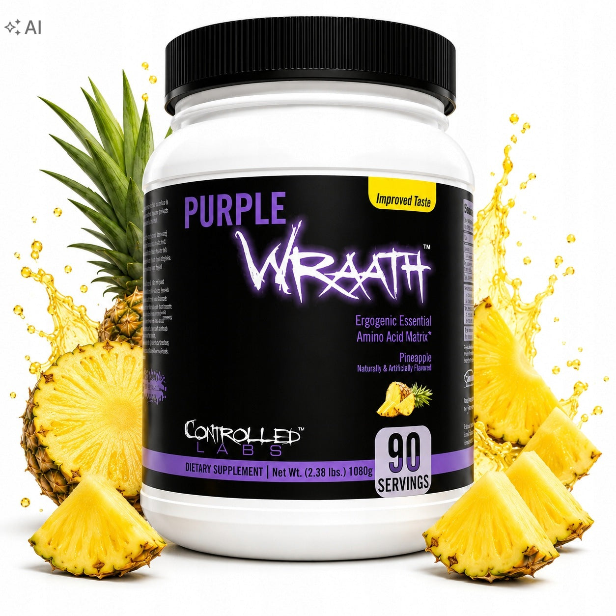 PURPLE WRAATH 1080G CONTROLLED LABS EAA BCAA AMINO ACIDS CITRULLINE 90 SERVINGS