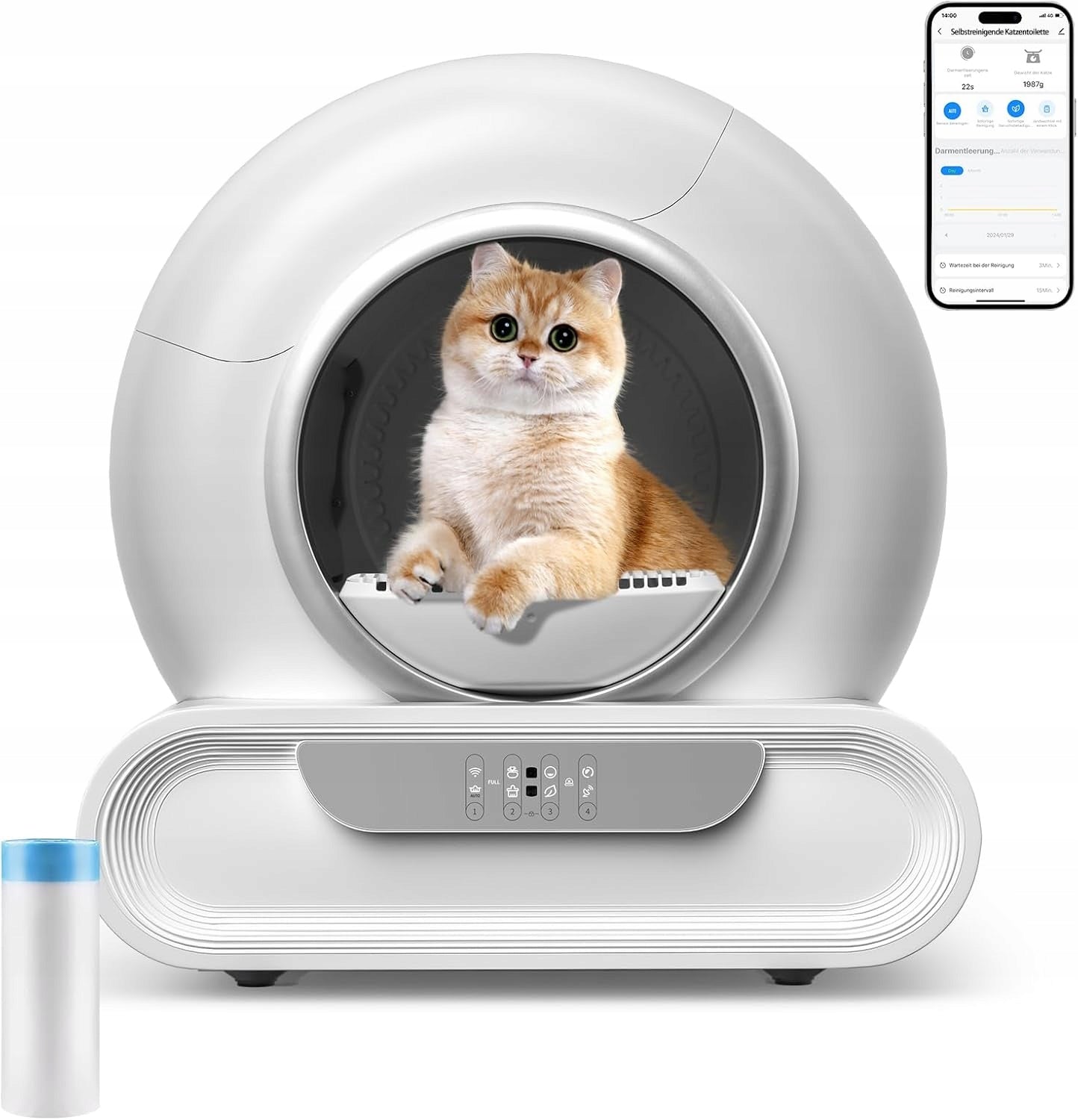 PURRIO Cat Cuvette Modern Self-Cleaning 65L Automatic Wi-Fi Packaging status original
