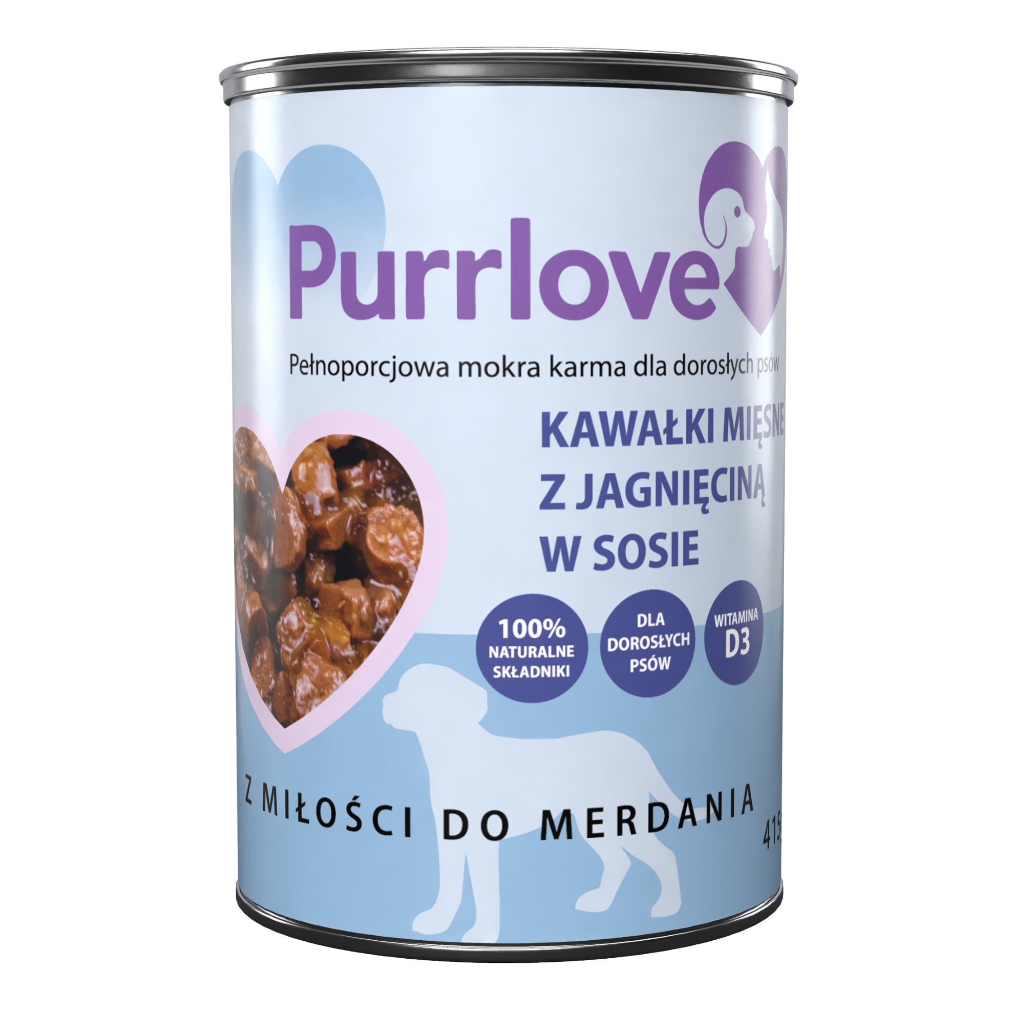 PURRLOVE Wet Dog Food Lamb Can 415g Pieces in Sauce Trade name other