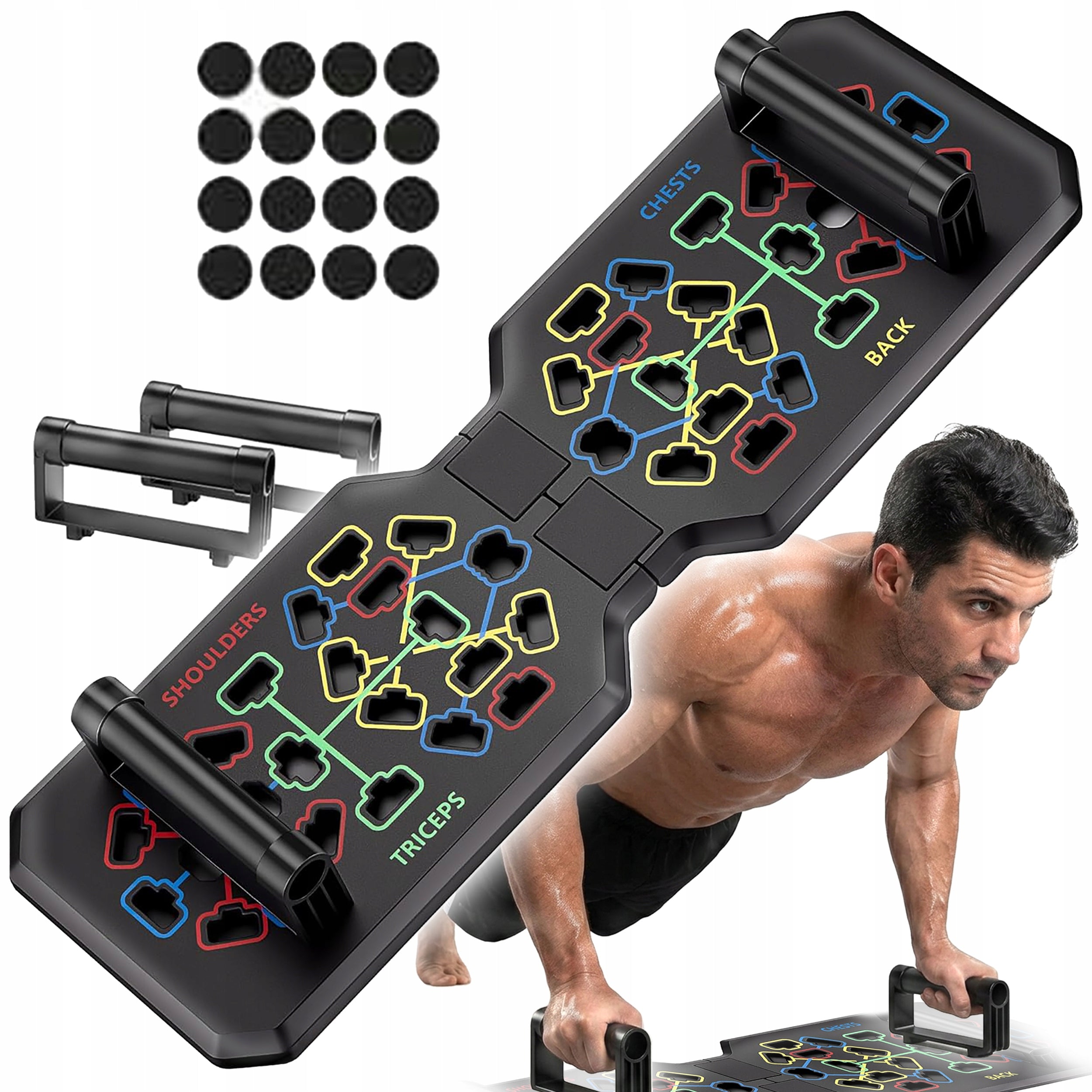 PUSH-UP BOARD + EXERCISE HANDLES PUSH-UP BOARD CAGES UP TO 200kg
