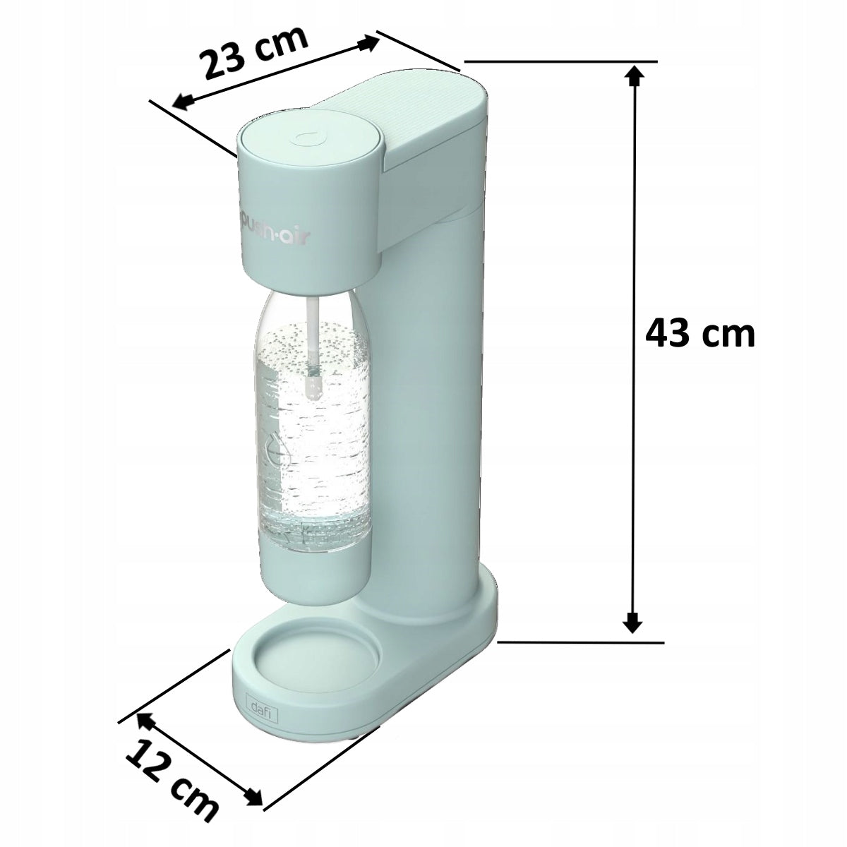 PUSHAIR Water Saturator Dafi Mint + CO2 Cartridge + Bottle 0,7 Manufacturer code PUSHAIR