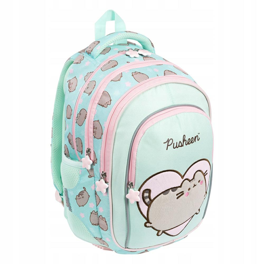 PUSHEEN YOUTH SCHOOL BACKPACK FOR GIRLS CAT-CORNER MINT