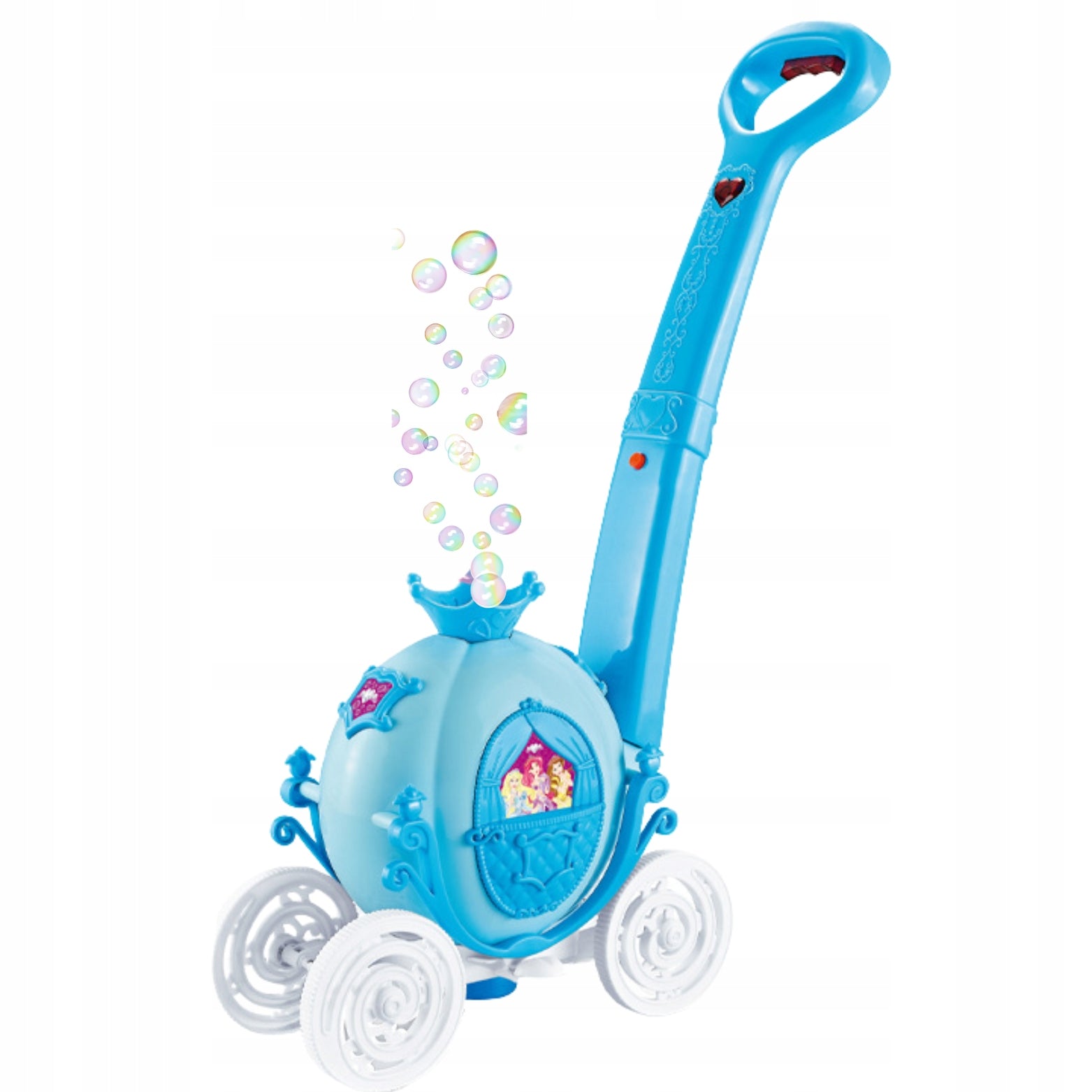 PUSHER SOAP BUBBLE MACHINE CARRIAGE BUBBLE MACHINE + BUBBLE LIQUID Color multicolor