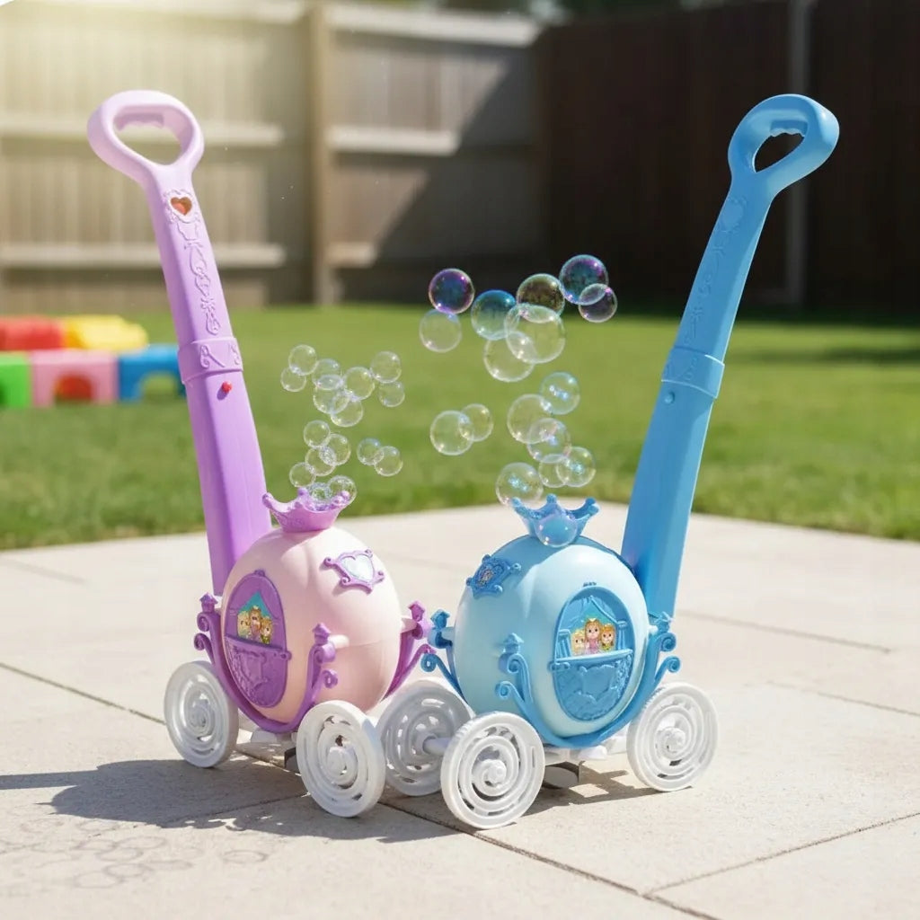 PUSHER SOAP BUBBLE MACHINE CARRIAGE BUBBLE MACHINE + BUBBLE LIQUID Manufacturer code 6920179684310