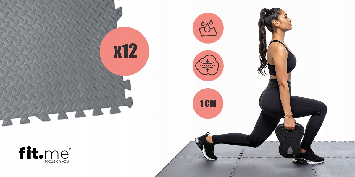 PUZZLE EXERCISE FOAM MAT 12 PCS 4,32m2 PROTECTIVE GYM FLOOR Packaging status original