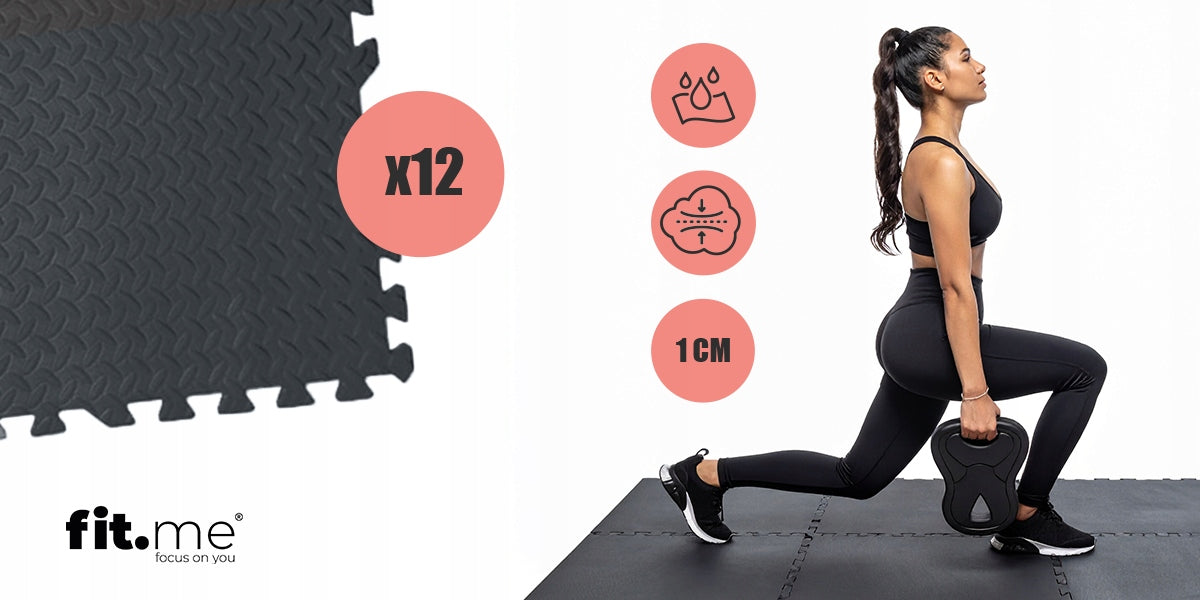 PUZZLE FOAM MAT FOR EXERCISE 12 PCS. 4.32m2 PROTECTIVE GYM FLOOR Packaging status original