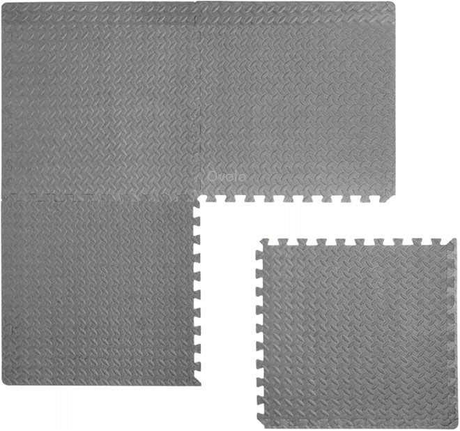 PUZZLE PROTECTIVE FLOOR RUBBER MAT 60x60 FOR GYM FOR EQUIPMENT 4 PCS Manufacturer code Maty szare 1cm do siłowni domowej szara gruba