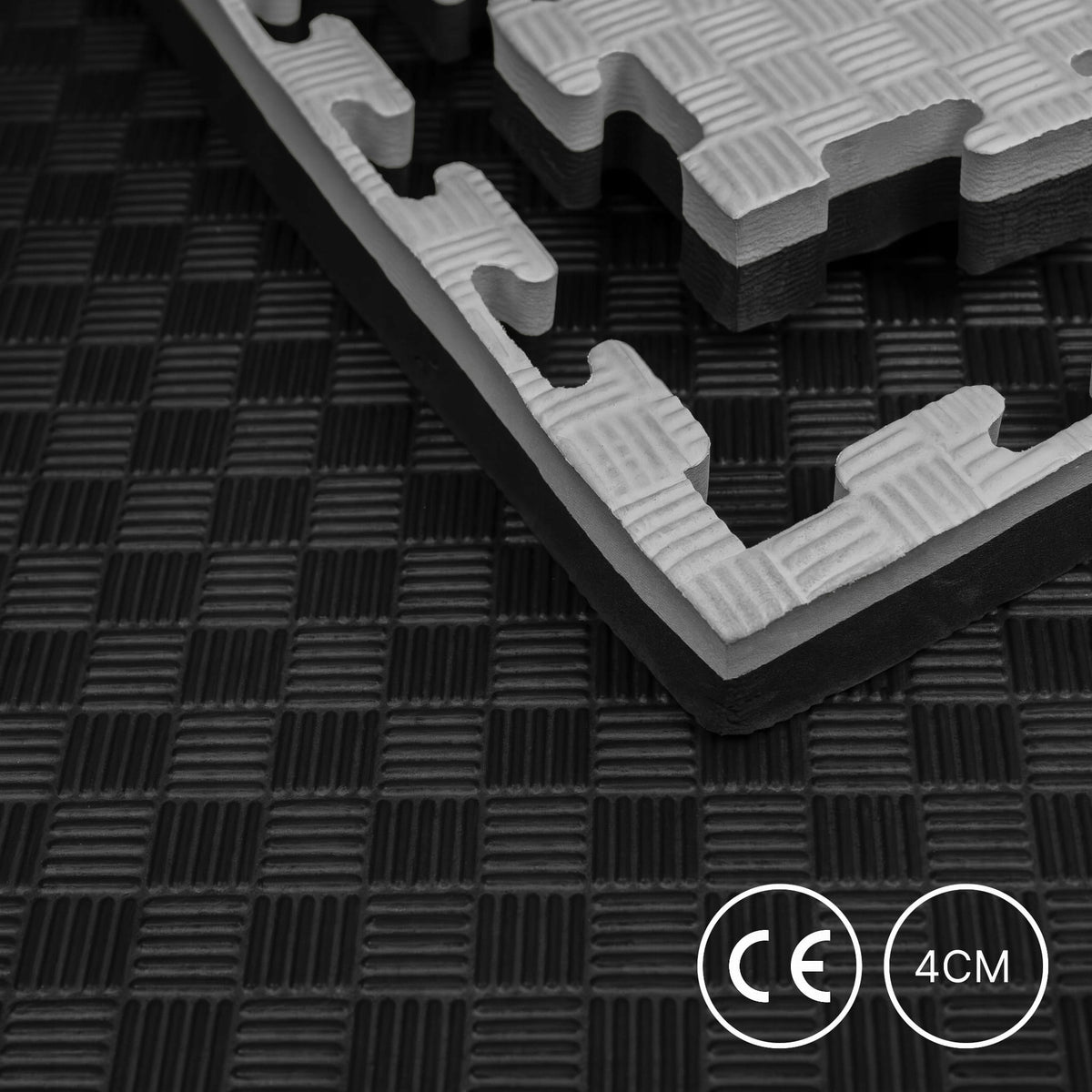 PUZZLE mat 100×100×4 cm STRONG foam protective black-grey