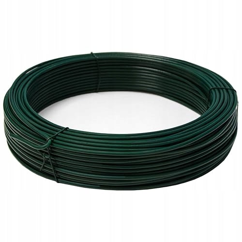 PVC COATED GARDEN WIRE GREEN 70M Ø3 8MM FOR METAL FENCE