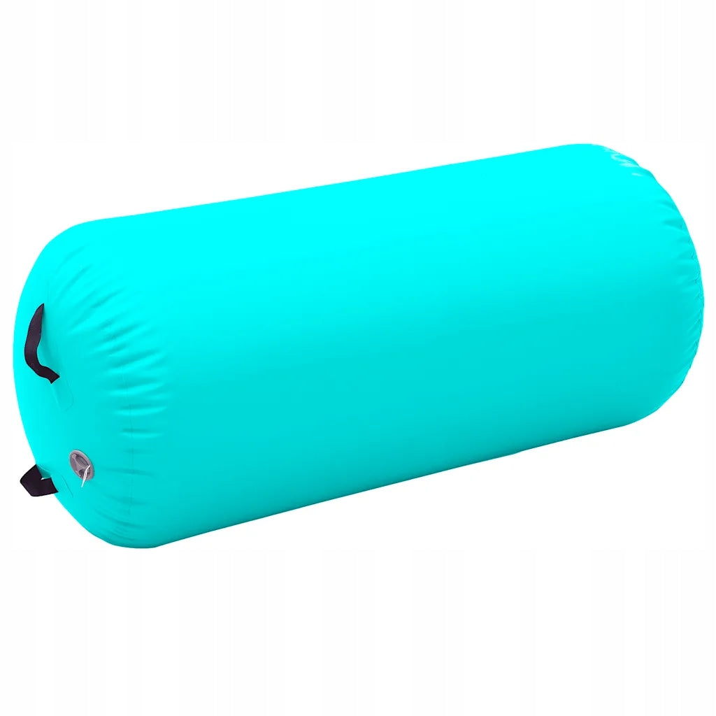 PVC Inflatable Exercise Roller 120x90cm Green With Foot Pump Packaging status original