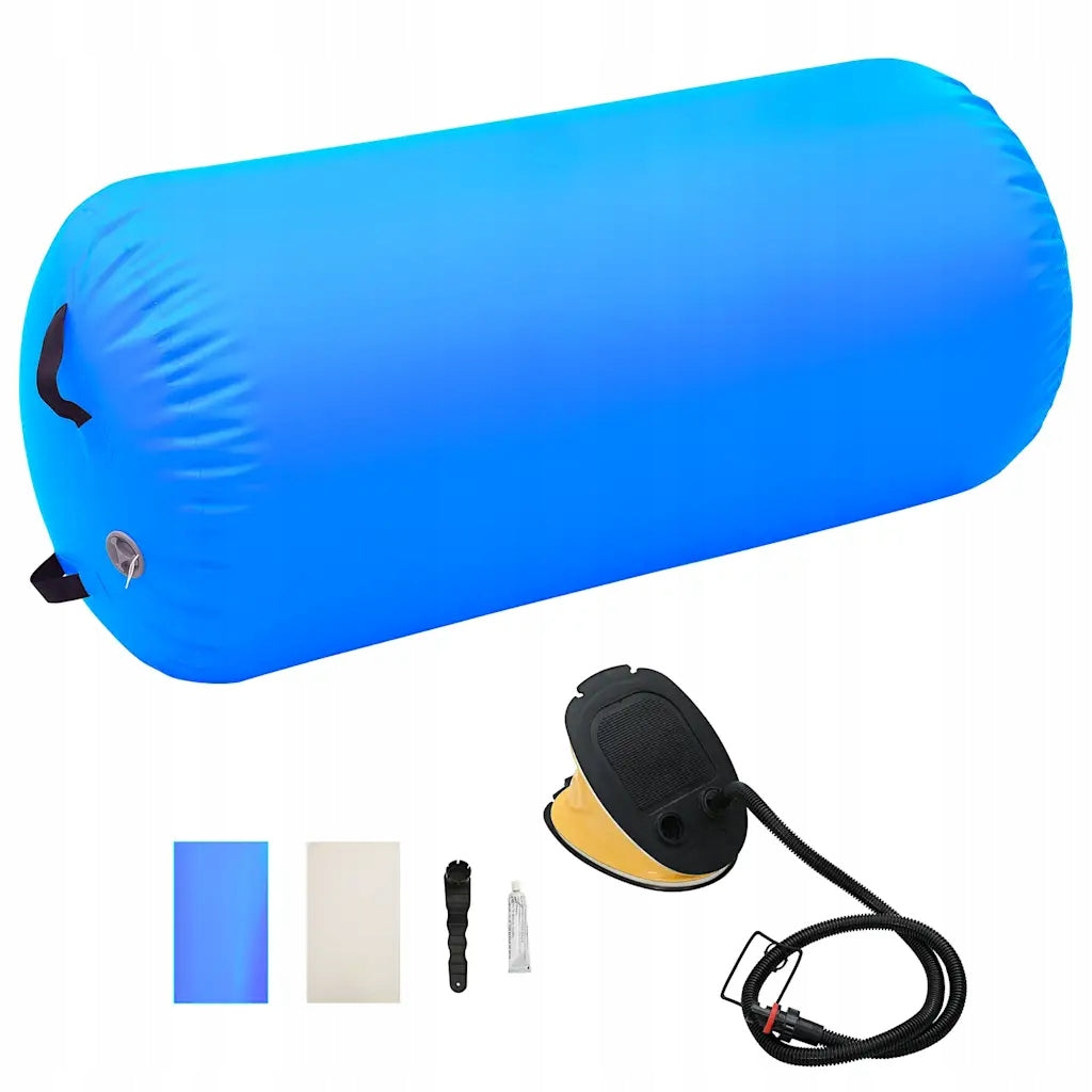 PVC Inflatable Exercise Roller, Blue, 120x90 cm, With Foot Pump