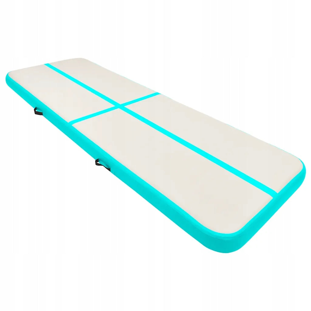 PVC Inflatable Gymnastic Mattress 500x100x15 cm Green-Grey Packaging status original